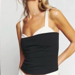 Reformation Harlan Knit Contrast Top